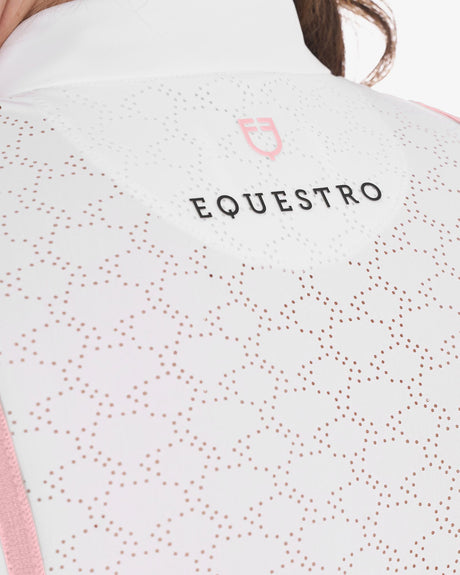 Equestro Women's Slim Fit Competition Polo Shirt With Chest Perforated Inserts