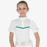 Equestro Girls' Slim Fit Competition Jacket With Chest Perforated Inserts #colour_green-white