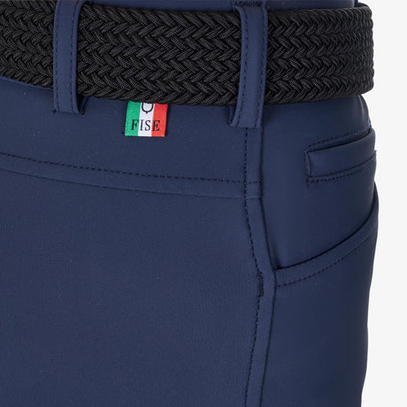 Equestro Men's Full Grip Breeches Equestro X Fise #colour_blue