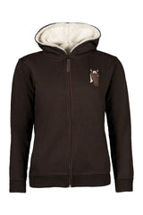 HKM Children's Sweat Jacket -Mia- #colour_dark-brown