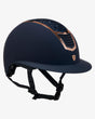 Equestro Helmet With Rhinestones And Wide Visor Homologation En 1384-2023 #colour_blue-gold