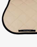 Jumping saddle pad with embroidered logo black line edition - OXFORD TAN