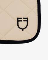 Jumping saddle pad with embroidered logo black line edition - OXFORD TAN