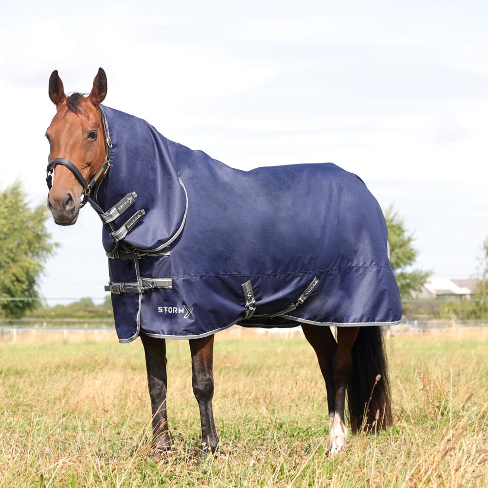 StormX Empra 100g Combi Turnout Rug #colour_navy