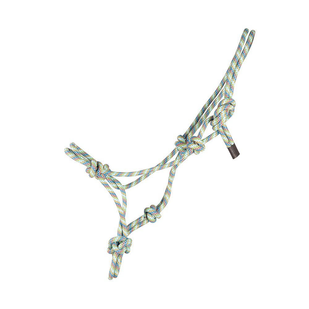 Hy Equestrian Rope Halter - Thick #colour_green-multi