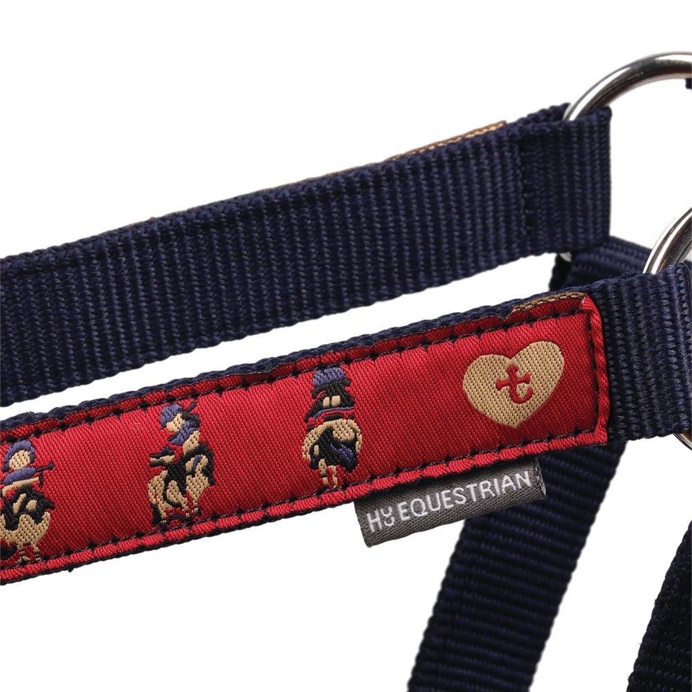 Hy Equestrian Thelwell Collection Balancing Act Head Collar & Lead Rope #colour_red-navy