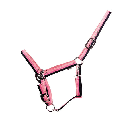 Hy Equestrian Trinity Head Collar #colour_navy-pink-light-pink