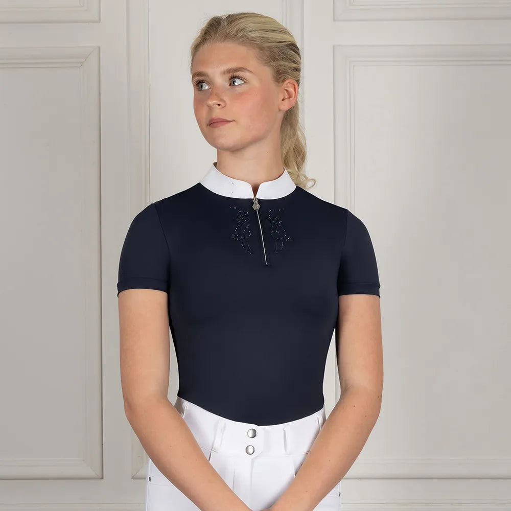 Coldstream Hermitage Diamante Show Shirt #colour_navy