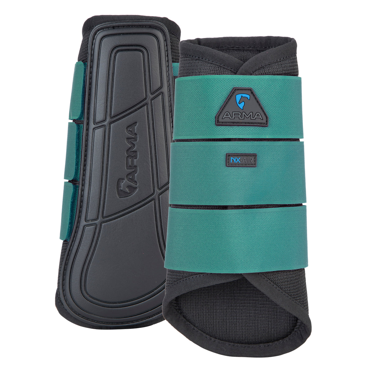 Shires ARMA Air Motion Brushing Boots #colour_black-green