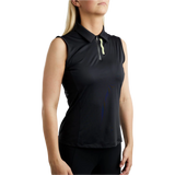 Montar MoStella Sleeveless Training Shirt with Mesh & Contrast Stated Logo Print #colour_black