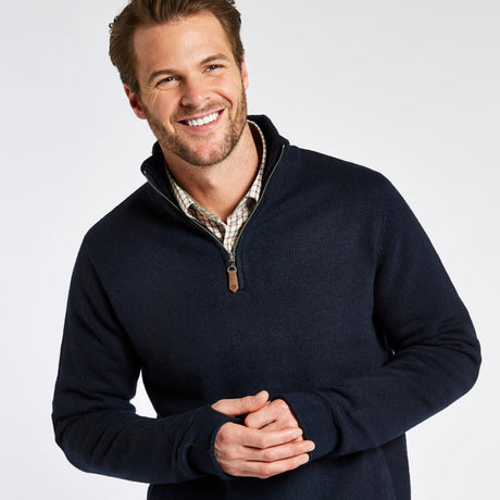 Dubarry Mens Feeney Zip Neck Sweater #Colour_navy