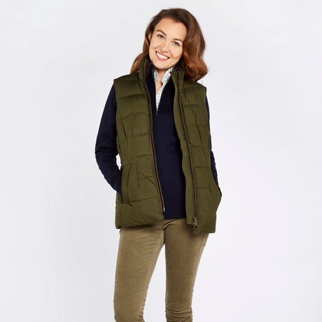 Dubarry Womens Spiddal Quilted Gilet #Colour_olive