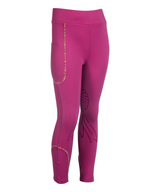 HKM Children's Silicone Full Seat Riding Tights -Polly- #colour_magenta