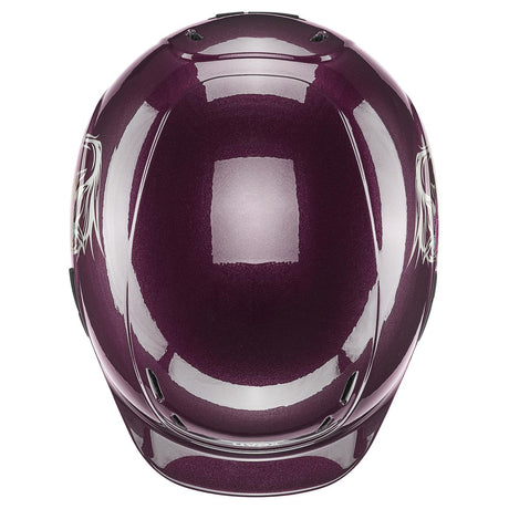 Uvex Kiddox Flower Riding Hat #colour_burgundy-shiny