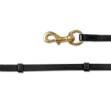 Waldhausen Icelandic Reins With Snap Hooks #colour_black-brass