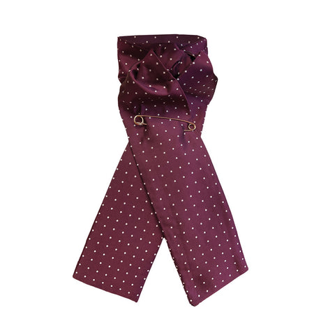 Equetech Pin Spot Riding Stock #colour_maroon-white