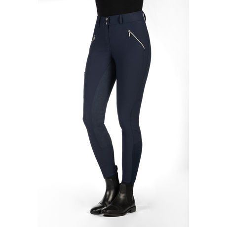 HKM Women's Alos Full Seat Riding Breeches -Lia High Waist- #colour_deep-blue