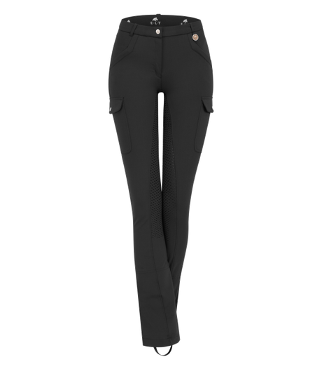 E.L.T Ladies Micro Jodhpur Cargo Silicone Breeches #colour_black