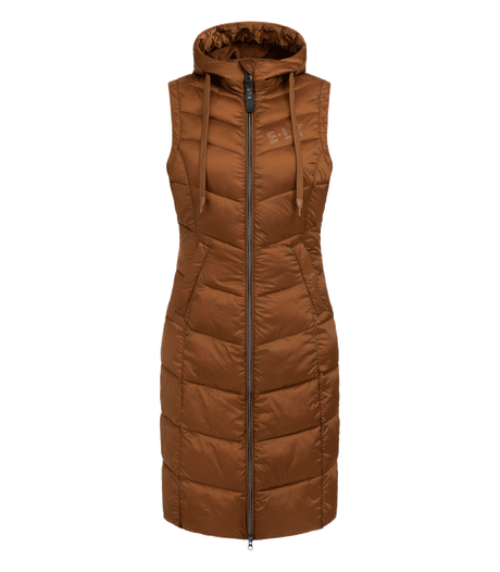 E.L.T Ostende Ladies Lightweight Long Gilet #colour_cinnamon