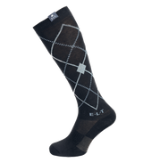 E.L.T Argyle Riding Socks #colour_black-stone-blue