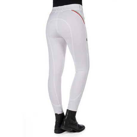 HKM Women's Silicone Full Seat Riding Breeches -Livigno Sportive- #colour_white