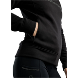 Montar MoNaja High Collar Sweatshirt with Gun Metal Crystal Logo #colour_black