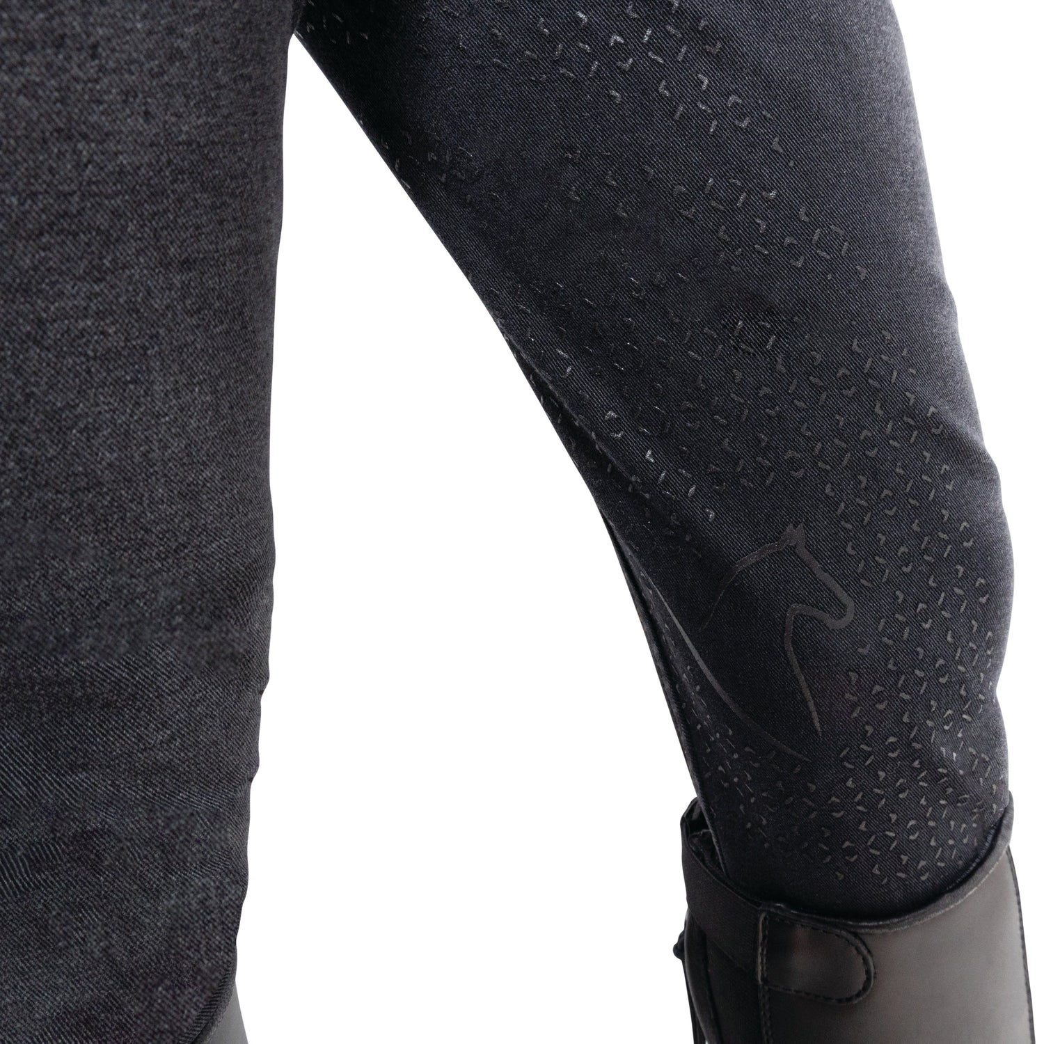 Hy Equestrian Elevate Mizs Style Denim Breeches #colour_black