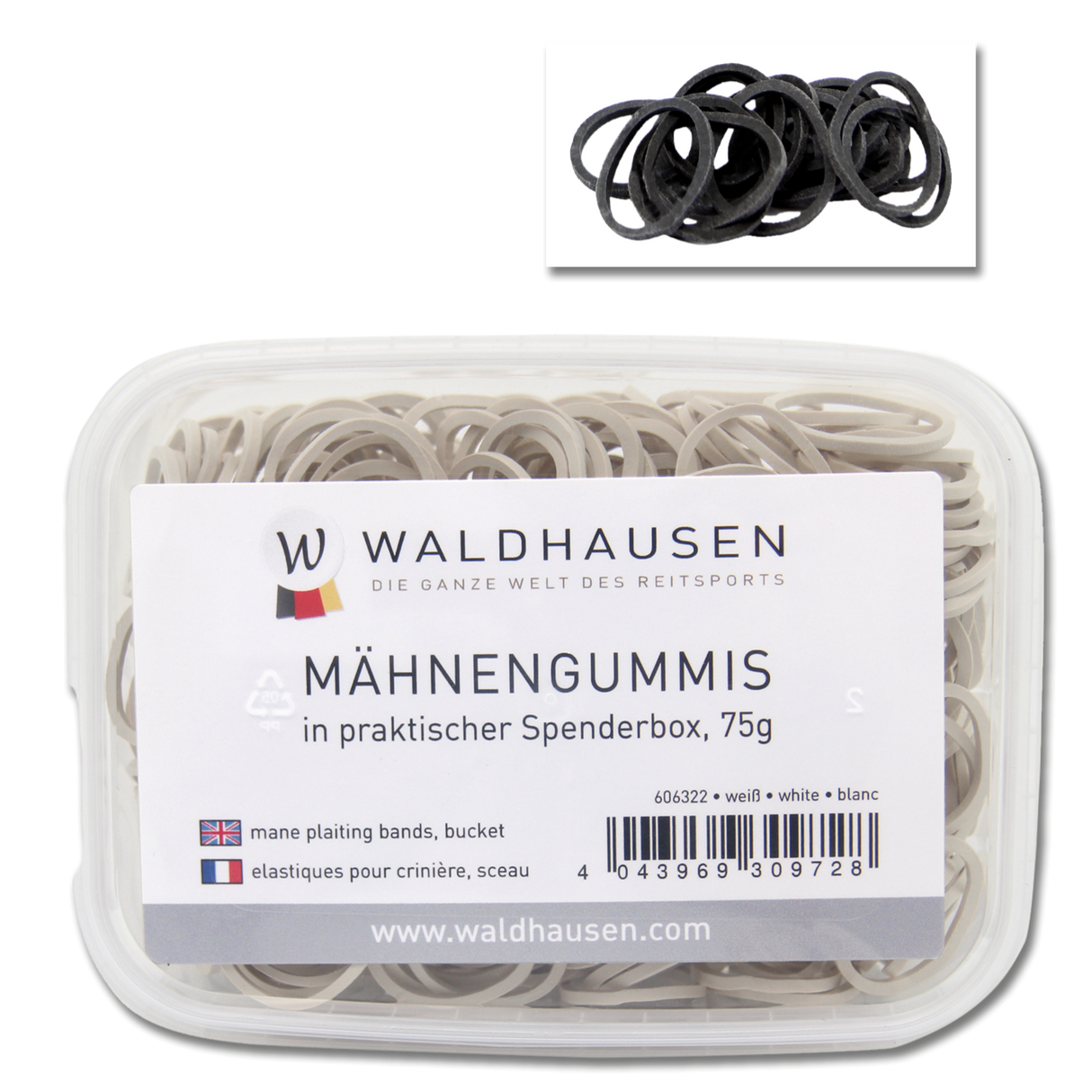 Waldhausen Rubber Plaiting Bands with Box #colour_black