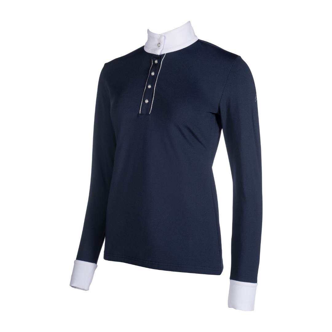 HKM Women's Long Sleeve Competition Shirt -Emilia- #colour_deep-blue