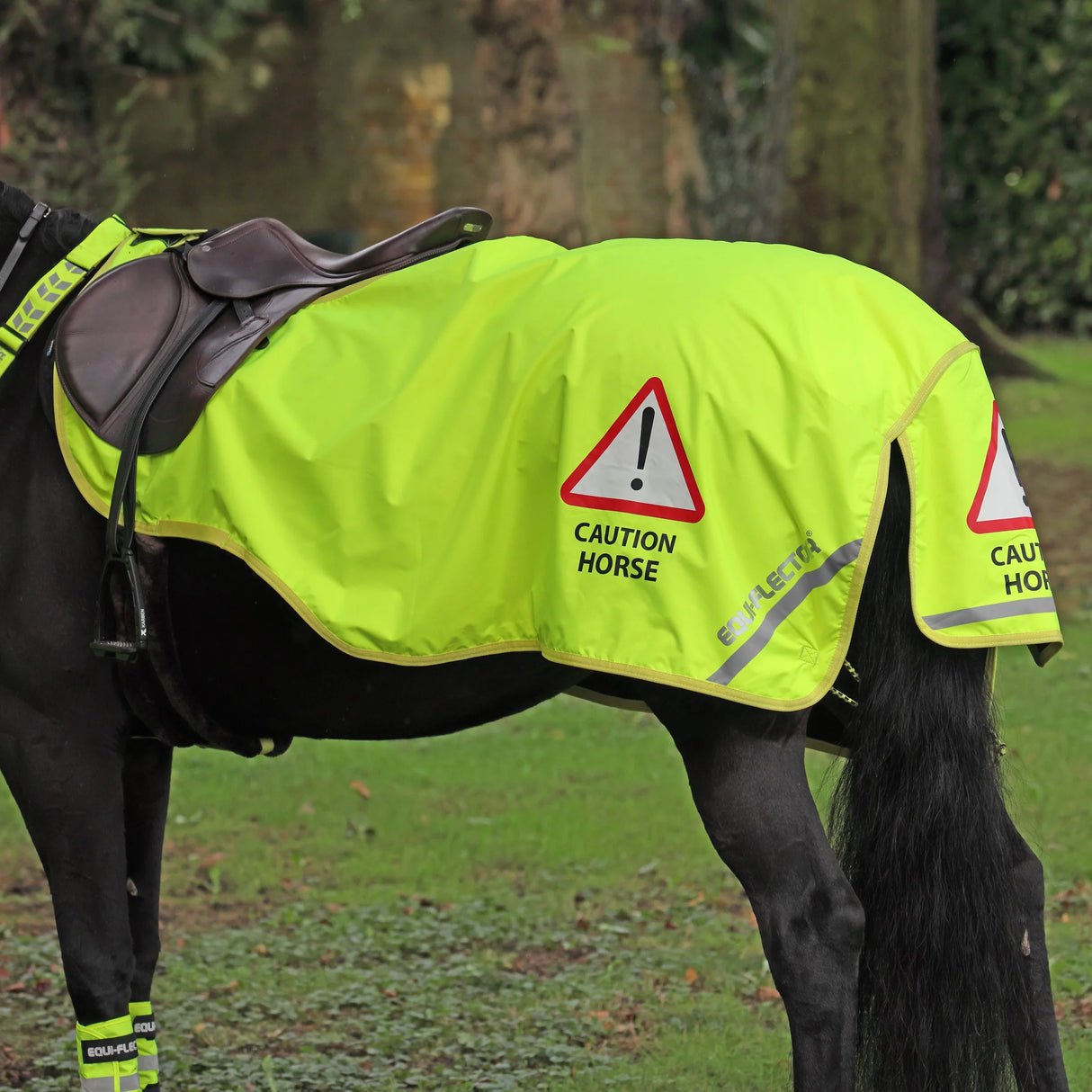 Shires EQUI-FLECTOR Waterproof Exercise Sheet #colour_yellow