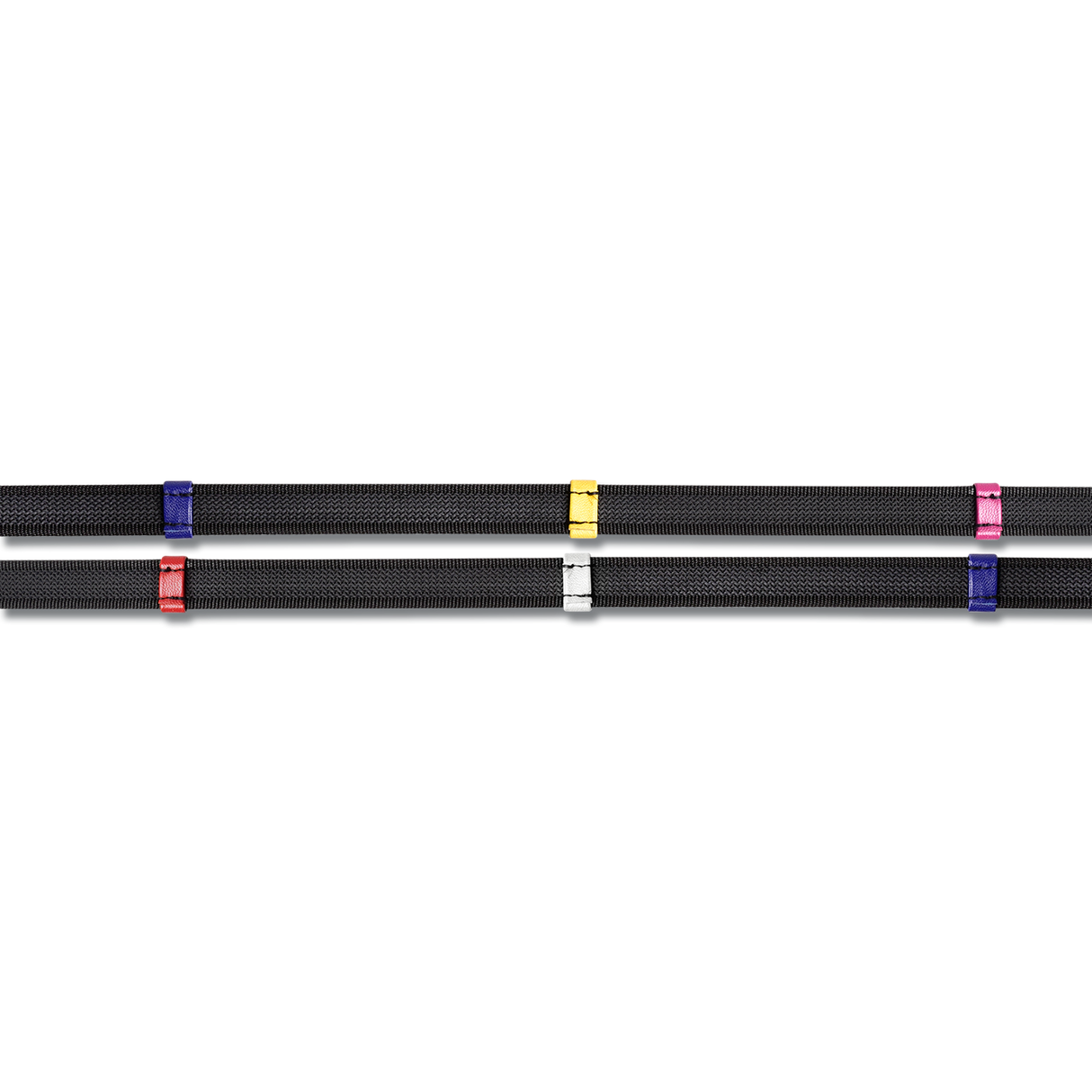 Waldhausen Non-slip Reins with Coloured Stops #colour_black