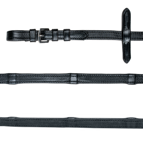 Waldhausen X-Line Rubber-Leather Reins #colour_black