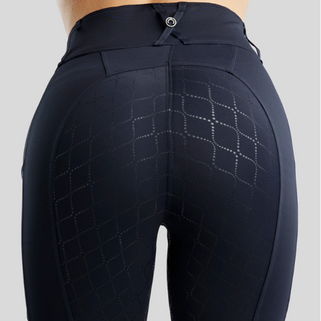 Montar MoBlair Hybrid Pull-On with Gun Metal Crystals Full Grip Riding Tights #colour_navy