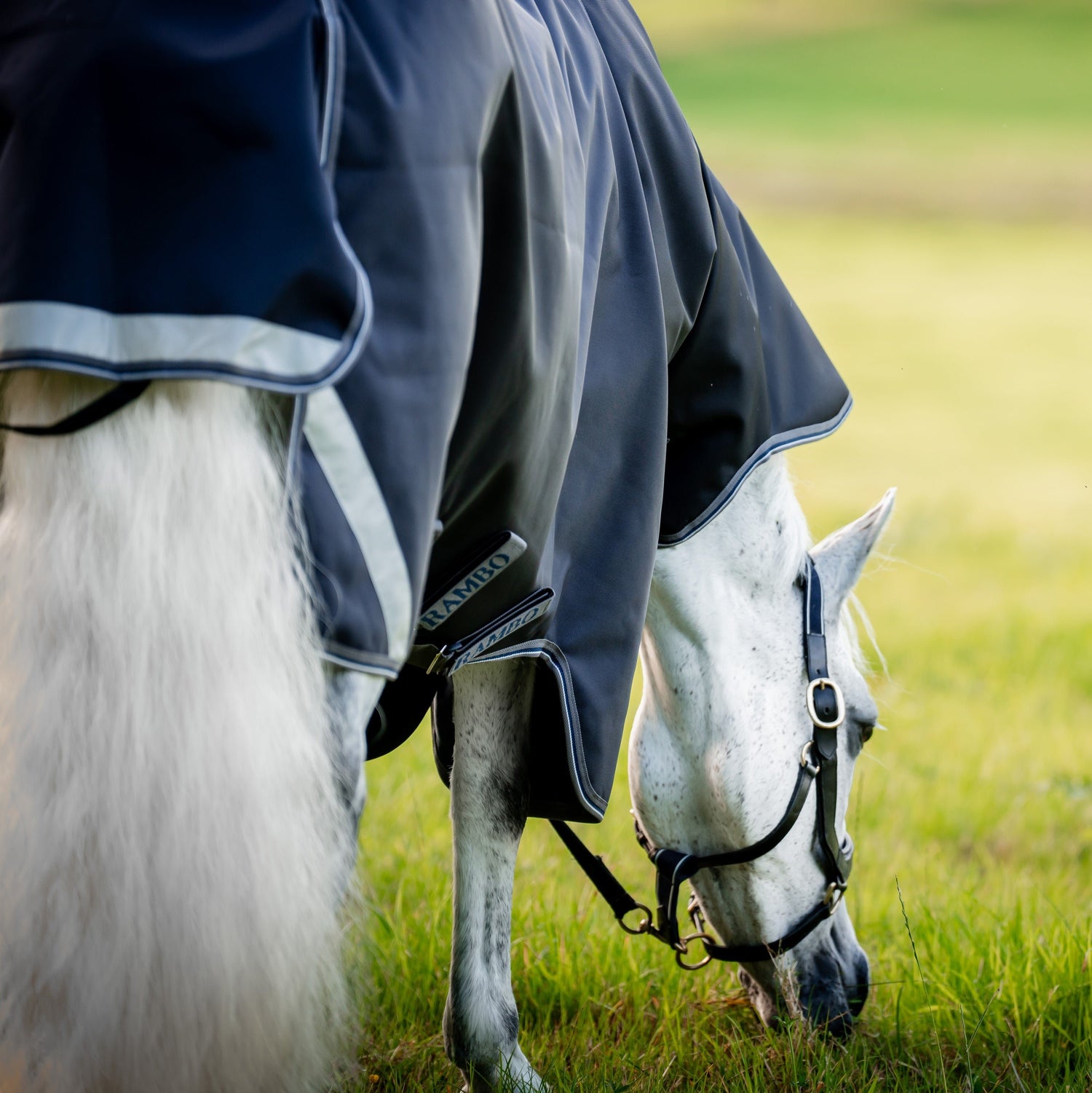 Horseware Ireland Rambo Supreme 1680D Turnout Plus 0g #colour_navy-thunderstorm-grey-silver