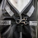Horseware Ireland Rambo 1680D 250g Vari-Layer Turnout Rug #colour_black-thunderstorm-grey-silver