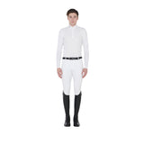 Equestro Men's Long Sleeve Competition Polo Shirt #colour_white
