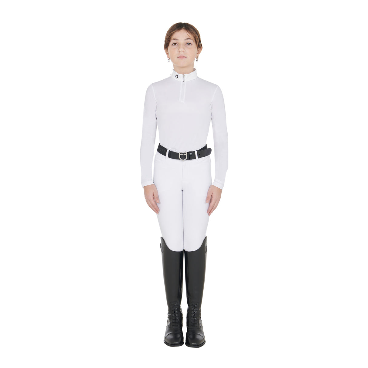 Equestro Girls' Slim Fit Anti-Uv Competition Polo Shirt