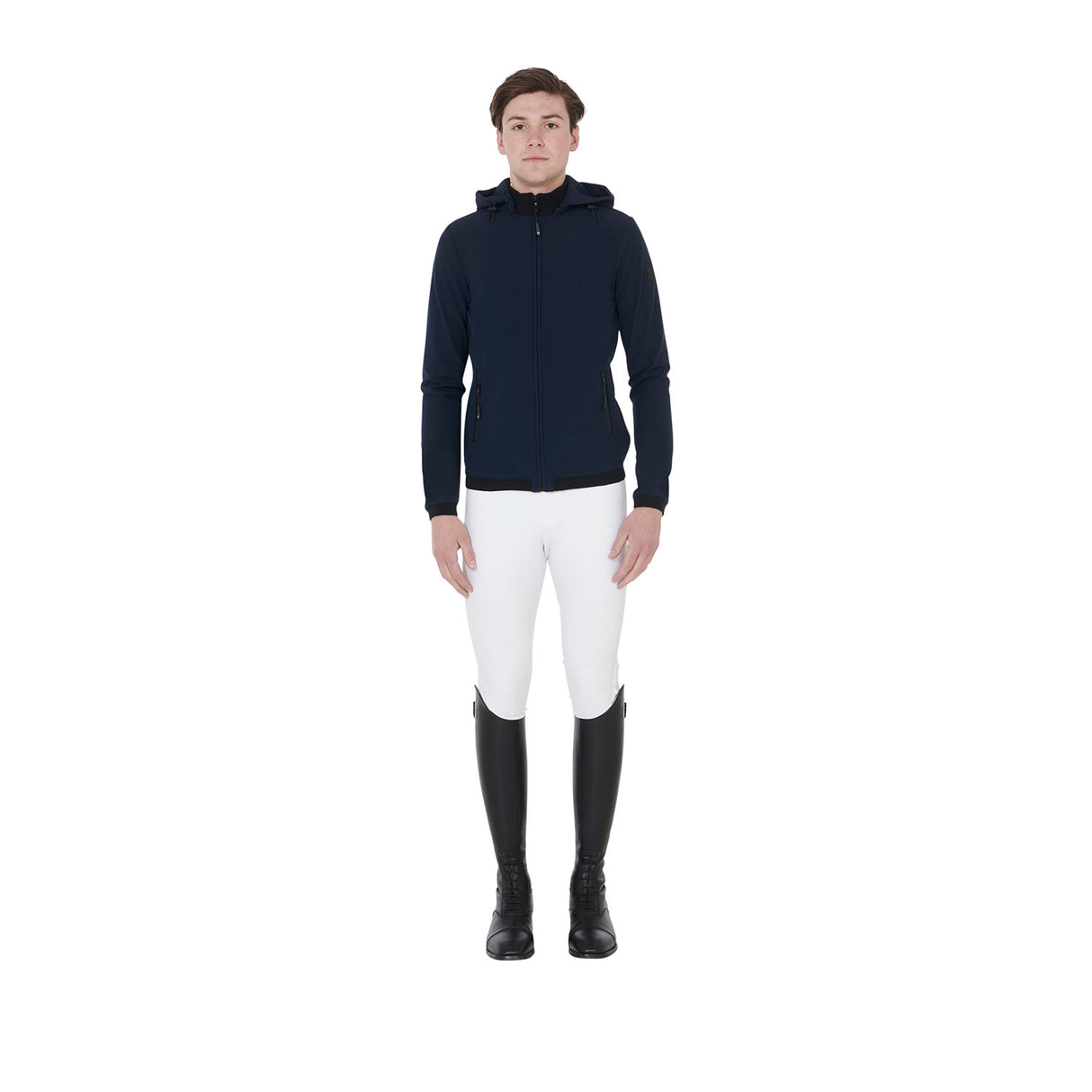 Equestro Men's Slim Fit Softshell Jacket With Internal Fleece #colour_blue