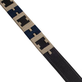 Equestro English Belt With Contrasting Embroidery #colour_black