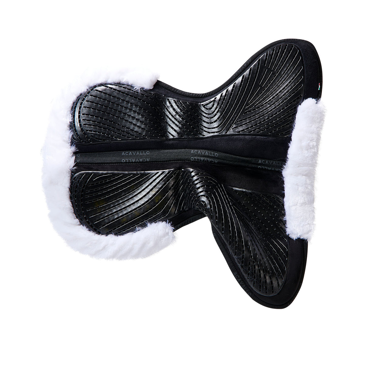 Acavallo Pad Mf-S Jccs-S Cw-Cs Suede Cut-Out Faux Sheepskin Gel Grip Flat #colour_black-white