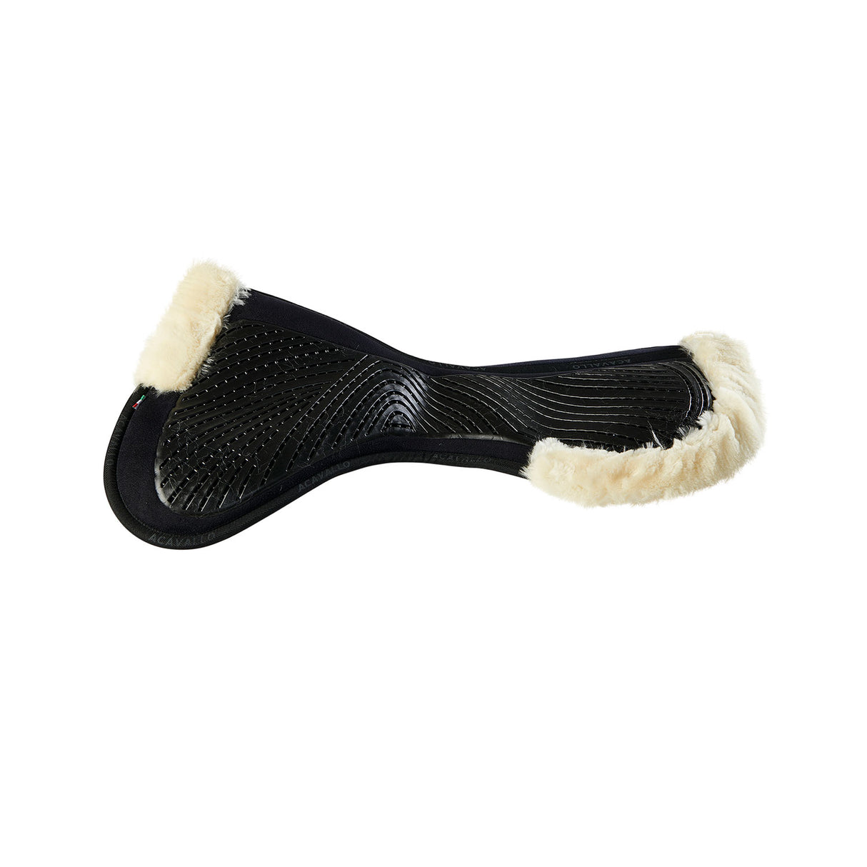 Acavallo Pad Mf-S Jccs-S Cw-Cs Suede Cut-Out Faux Sheepskin Gel Grip Flat #colour_black-natural