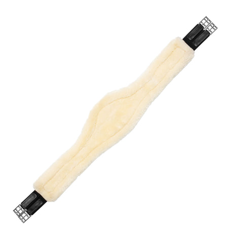 Acavallo Jumping Girth Leather & Removable Faux Sheepskin #colour_black