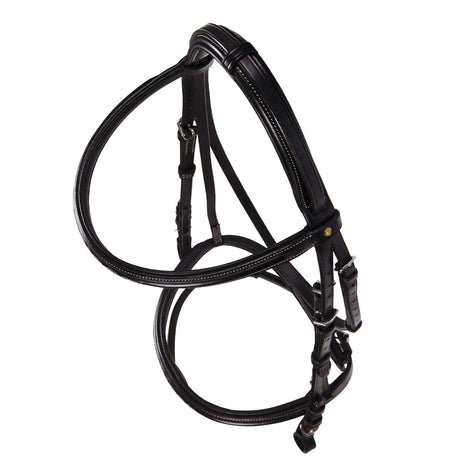 Equestro Leather English Bridle With Embroideries New #colour_brown