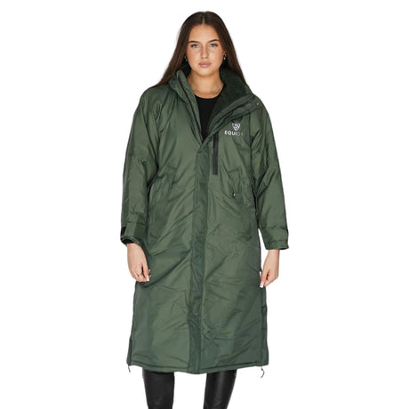 EQUIDRY Women's Thick Fleece Evolution Fixed Hood #colour_black-forest-green-green
