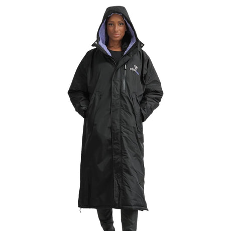 EQUIDRY Women's Thick Fleece Evolution Fixed Hood #colour_black-lilac
