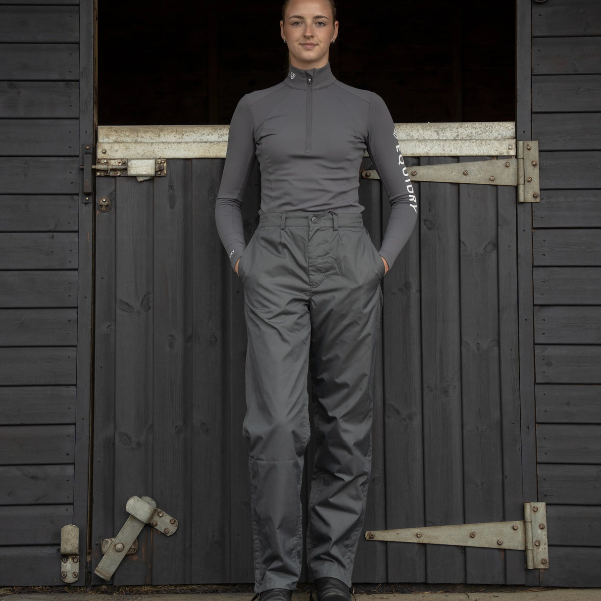 EQUIDRY Women's Lined Waterproof Trousers #colour_grey