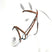 Equipe Emporio Flash Bridle with Brass Fittings - No Reins #colour_brown