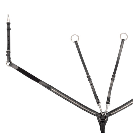 Tanned leather fork breastplate with silver clincher