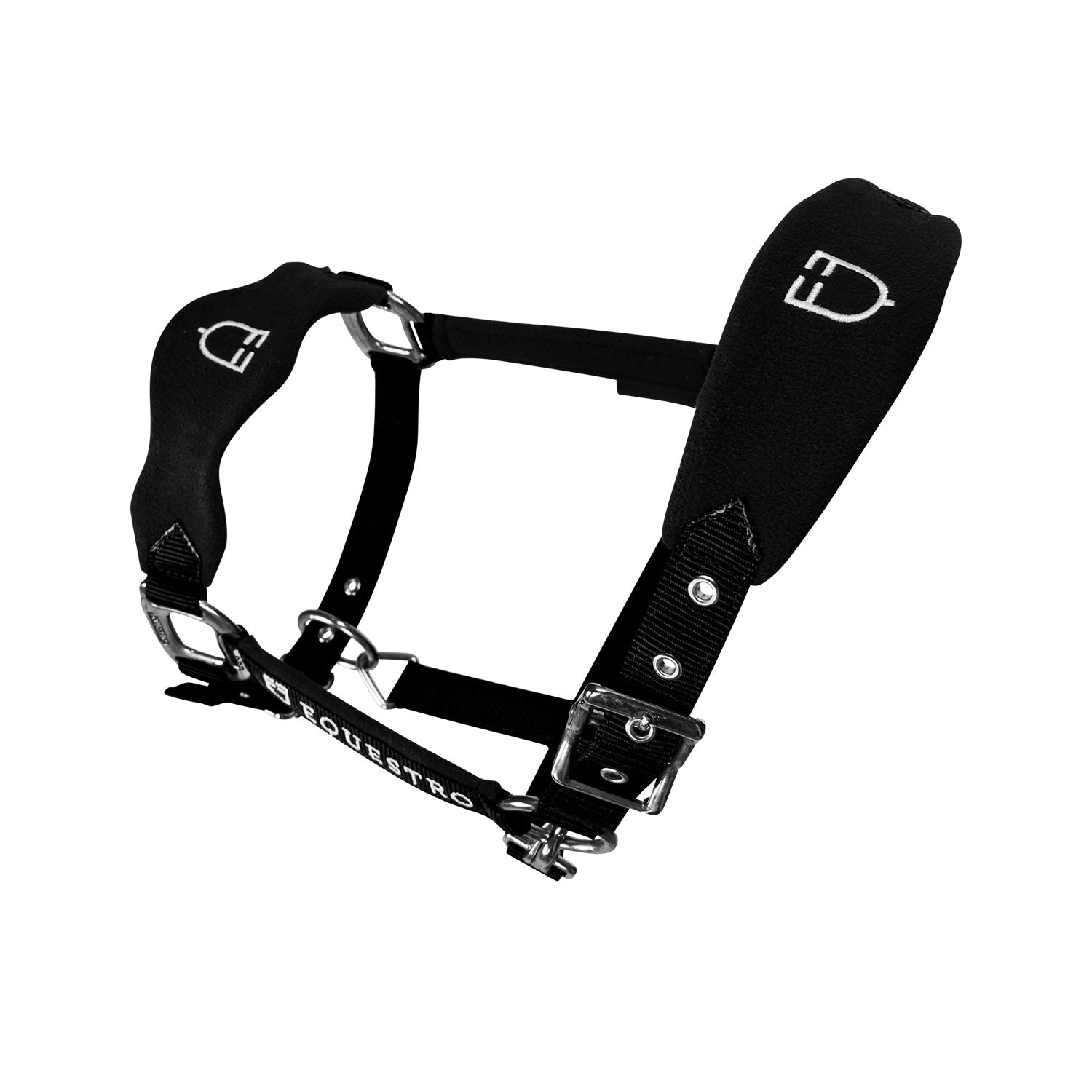 Equestro Halter With Double Adjustment And Lead Rope #colour_black