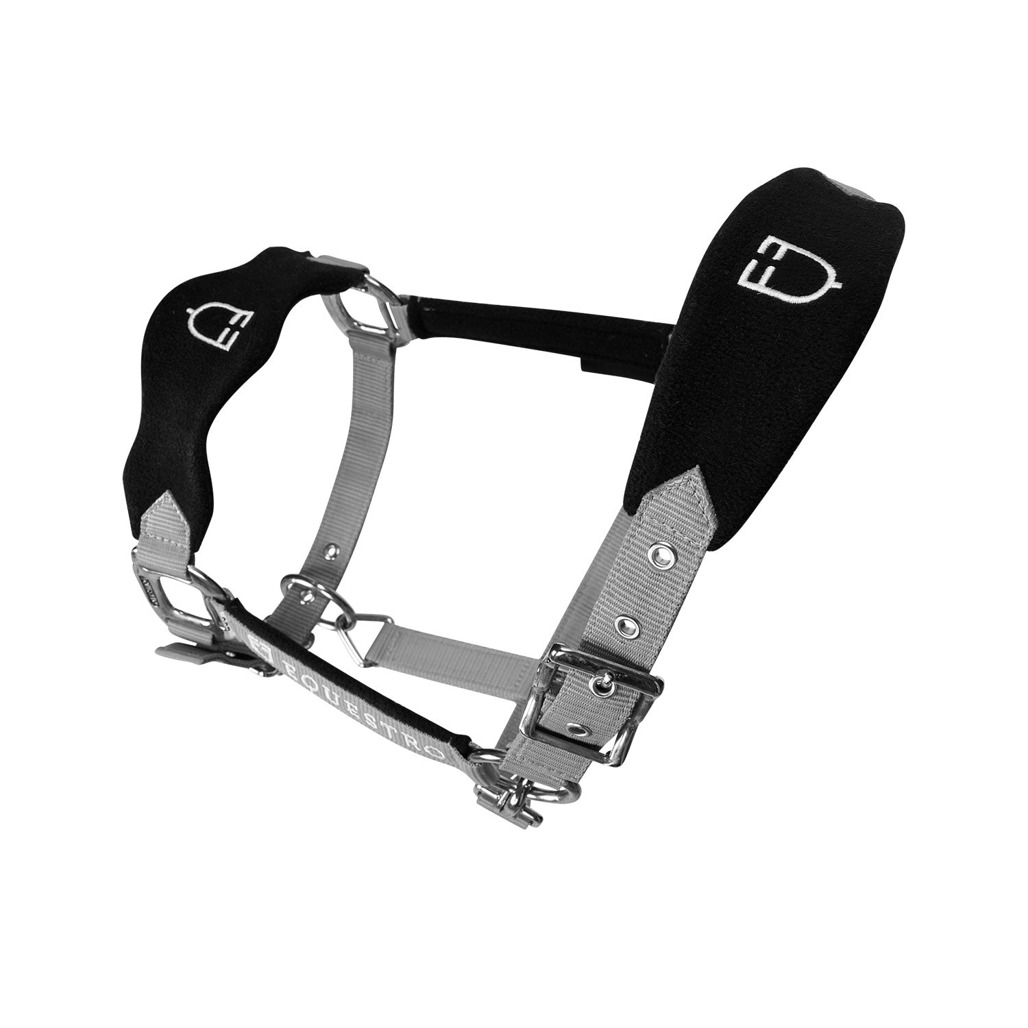 Equestro Halter With Double Adjustment And Lead Rope #colour_grey
